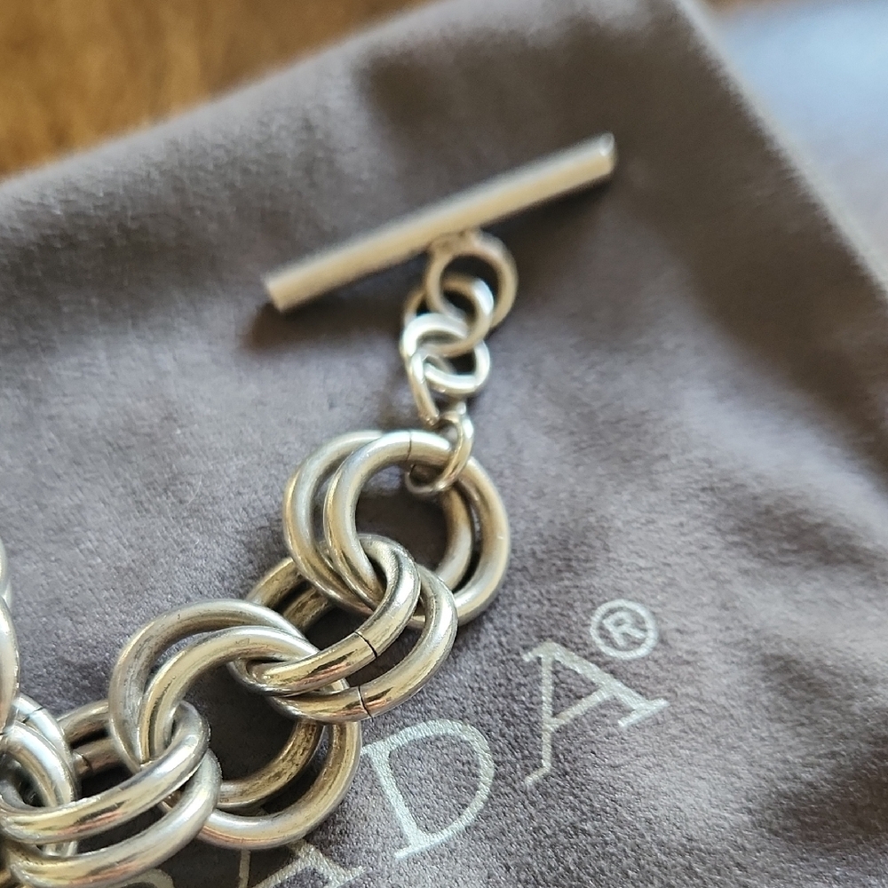 Silpada Polished Silver Double-Loop Toggle Bracel… - image 3